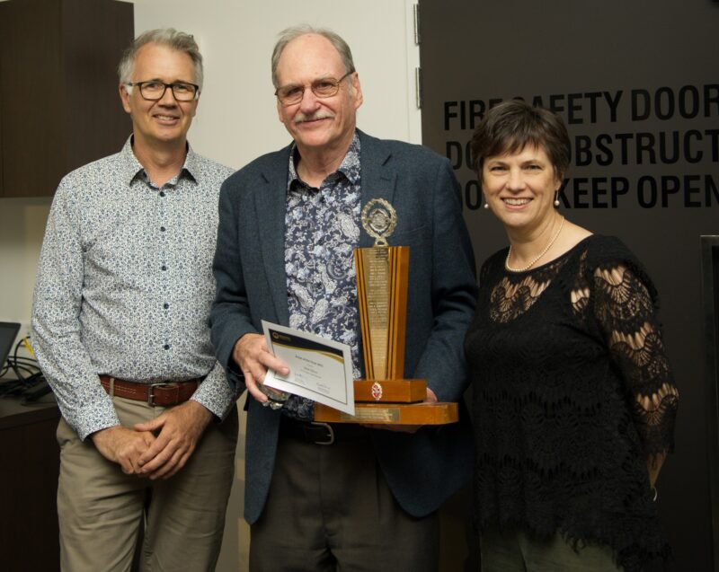 Matt receives the Frank Kennedy Memorial Trophy for the Print of the Year