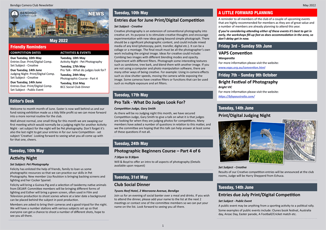 BCC Newsletter – May 2022