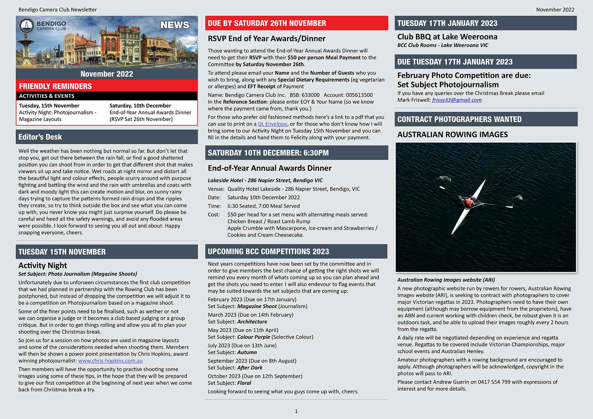 BCC Newsletter – November 2022